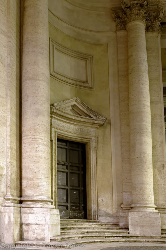 The entrance to the church Santa Maria in Montesanto Piazza del Popolo, Rome, Italy
