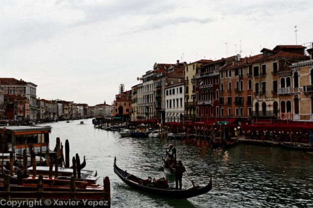 A view to the Grand Canal, the principal canal in Venice, Italy