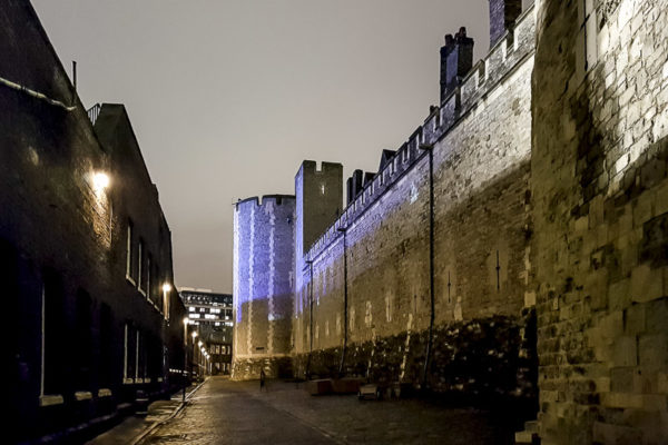 Tower of London at night - inside the walls